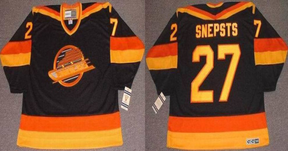 2019 Men Vancouver Canucks #27 Snepsts Black CCM NHL jerseys1->vancouver canucks->NHL Jersey